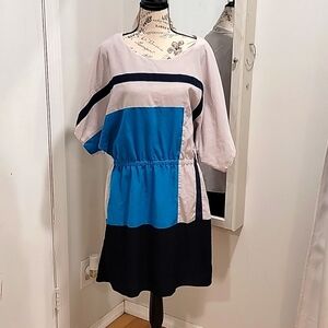Worthighton Colorblock Blue Grey Dress Size 14 C152